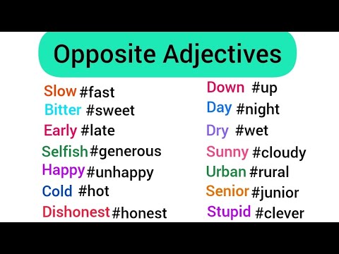 100 Opposite Adjectives Youtube