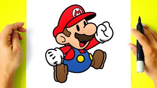 How to DRAW SUPER MARIO easy - Paper Mario