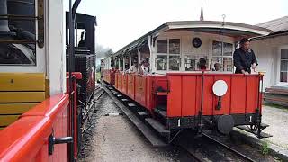 Crossing trains at Eben station Achenseebahn