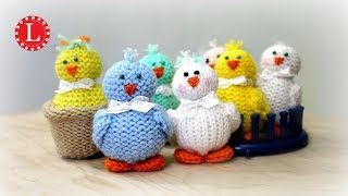 LOOM KNIT Toys on a Round Knitting Loom Tiny Chicks | Strickring | Tejer a Telar | Tricotin | نول