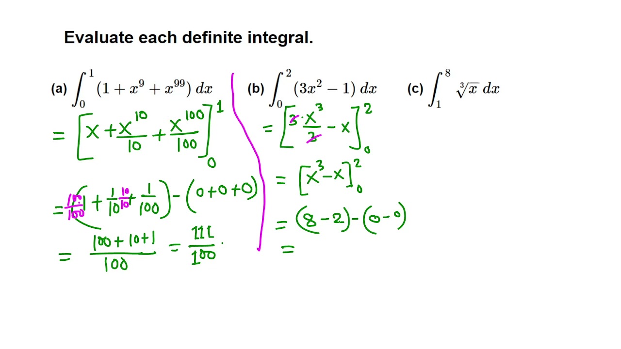 Calculus: 3 Easy Definite Integral Examples - YouTube