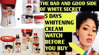 Fast whitening Body Lotion/White Secret/White Secret lightens in 5 days, /the Bad \u0026 good side of it.