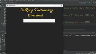 Talking dictionary Part 1 | Python