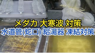 メダカ 屋外水槽 大寒波 対策 水道管は－4℃で凍結注意！ 給湯器も凍結対策 10年に一度 強烈な大寒波 爆弾低気圧