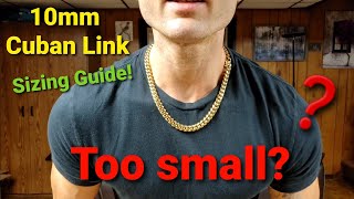 10mm Cuban Link Size Guide