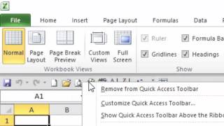 Excel Tips -- Quick Access Toolbar