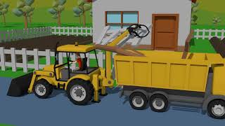 #Truck and #Excavator, Dump Truck and Blue Bulldozer | Street Vehicles | Maszyny Budowlane Kids