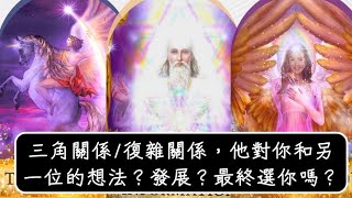 塔羅占卜🔮三角關係/復雜關係，他對你和另一位的想法？發展？