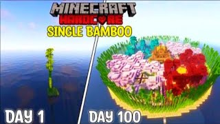 I SURVIVED 100 DAYS IN SINGLE BAMBOO ISLAND IN MINECRAFT HARDCORE ( JAI SHREE RAM )
