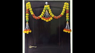 Artificial Marigold Flower door hanging toran|Ghanti toran|entrance|home decor23172