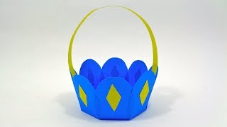 How To Make Paper Flower Basket - DIY Flower Shaped Paper Basket for Occasion