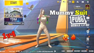 PLAYiNG WiTH MUMMY SUiT 🥵🔥 1v4 FULL GAMEPLAY - PUBG MOBILE LITE BGMI LITE