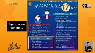 ศบค. พบผู้ติดเชื้อโควิด-19 เพิ่ม 17 ราย ทั้งหมดเดินทางมาจากต่างประเทศ