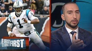 Nick Wright and Cris Carter react to Cam Newton's performance in Week 7 loss | FIRST THINGS FIRST