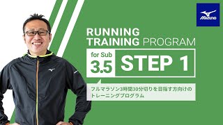 【SUB3.5：①導入期】どんな時も姿勢を意識、お尻補助トレでより美しく（ミズノ ランニングトレーニングプログラム）