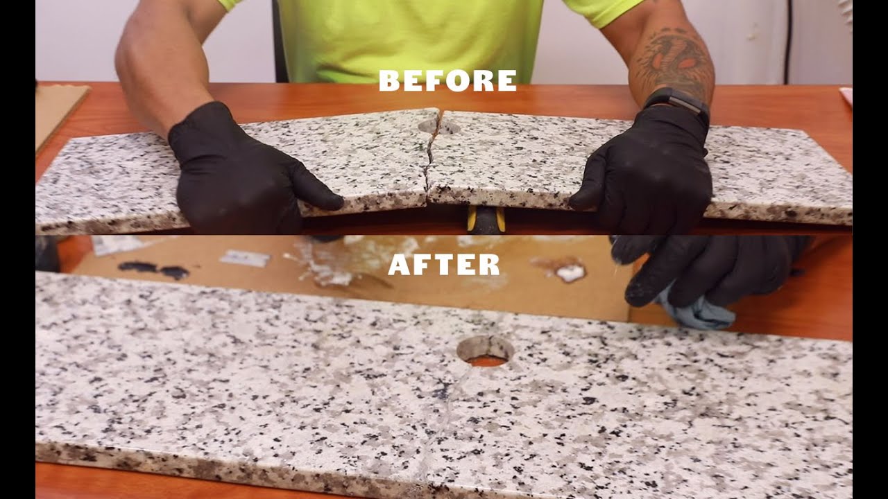 Epoxy Stone Repair - Granite Countertop - Artistic Epoxy Repair - YouTube