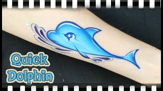 Quick One Stroke Dolphin Face Painting Tutorial