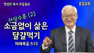 정성진 목사 주일설교(응암교회/2021.04.25) 제목 : 소금없이 삶은 달걀먹기 본문 : 마태복음 5:13 / 산상수훈(2)