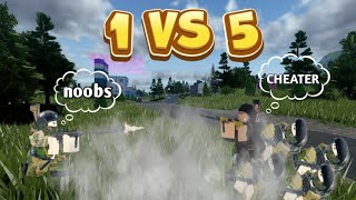 ROBLOX AFTERMATH 1 VS 5! FULL RUSSIAN GAMEPLAY!
