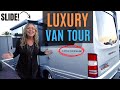 ULTIMATE LUXURY VAN TOUR! AIRSTREAM ATLAS RV! HUGE BED, BATHROOM, SOLAR! (VAN LIFE)