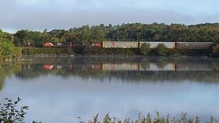 CN#407 with two SD70M-2s 8960 8942 on Dartmouth Subdivision 30 September 2013