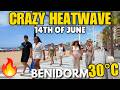 Benidorm Hit by HEATWAVE! 🥵 (+30°C)┃Levante Beach & Bars!