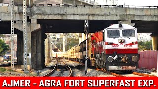 STUNNING RED EMD !! AJMER - AGRA FORT SUPERFAST Express | Indian Railways