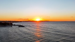 江ノ島・片瀬海岸の美しい一日の始まり【ドローン空撮】DJI Air3