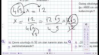 8.sınıf Karekök bölme işlemi