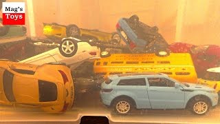 A lot of Toy Cars jump into the water | Video for kids