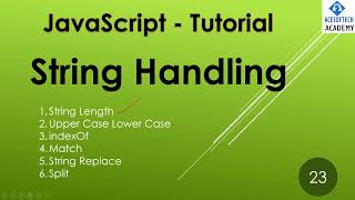 JavaScript String handling | JavaScript tutorial in Hindi | #AcesoftechAcademy