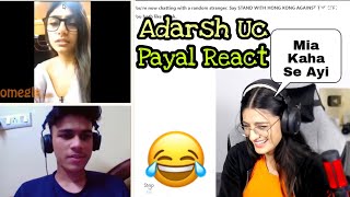 Payal Gaming Reaction On Adarshuc Omegle 😂