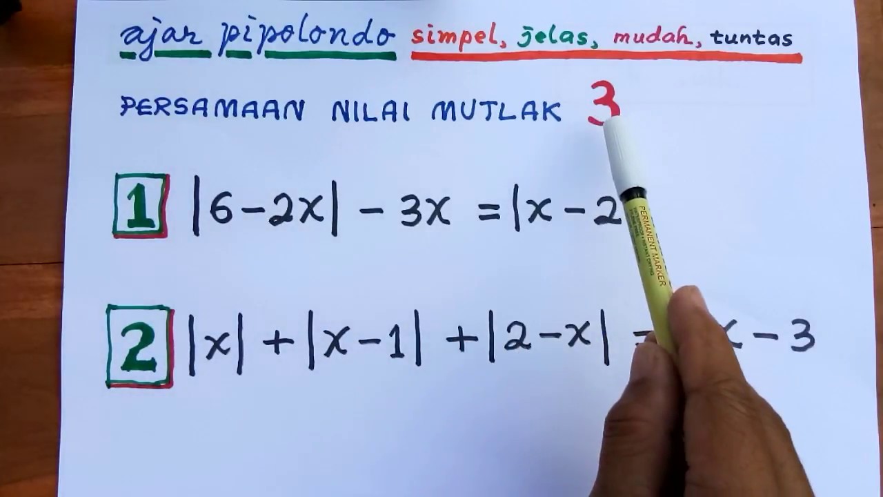 Persamaan Nilai Mutlak Mudah Linear Satu Variabel 3 - YouTube