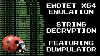 Emotet 64-bit Emulation and String Decryption with Dumpulator [Twitch Clip ]