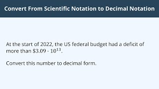 Convert From Scientific Notation to Decimal Notation - 1