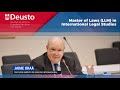 Jaime Oraá inaugura el nuevo Master of Laws (LLM) in International Legal Studies