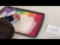 rainbow salt writing tray kindergarten spelling activity ideas sensory writing examples