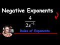 How to Simplify a Negative Exponent - BE CAREFUL - Algebraic Fraction