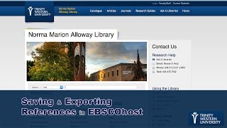 Saving & Exporting References in EBSCOhost Databases