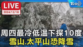 【LIVE】周四最冷低溫下探10度 雪山.太平山恐降雪