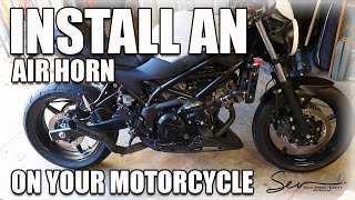 Install a AIR HORN on your Motorcycle #MotorcycleAirHorn #AirHorn #LoudAF