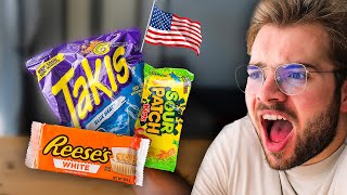 Trying American Snacks For The First Time (Taste Test)