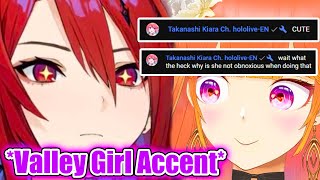 Kiara Got Caught Off Guard by How Cute Liz's Valley Girl Accent Is【Hololive En】