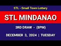 STL MINDANAO 3rd draw result today 8PM draw evening result Philippines December 3, 2024 Tuesday