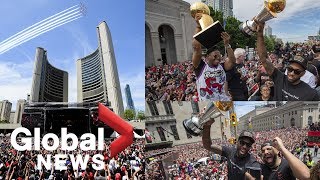 HIGHLIGHTS: Toronto Raptors, fans celebrate NBA championship with massive parade