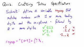 Crafting Token Specifications Solution - Programming Languages