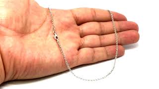 Sterling Silver Rhodium Plated Rolo Chain Necklace, 1,8mm