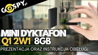 Q1 2W1 MINI DYKTAFON SZPIEGOWSKI - PREZENTACJA, TEST DŹWIĘKU I USTAWIENIE DATY - GOSPY.PL