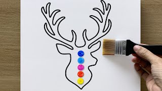 Daily challenge #206 / Acrylic / Deer Silhouette Art Painting