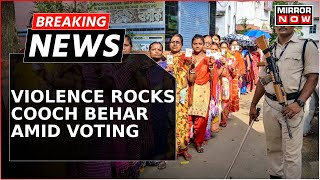 Clash Broke Between TMC \u0026 BJP Workers, Stone Pelting In CoochBehar | First Phase Of Election